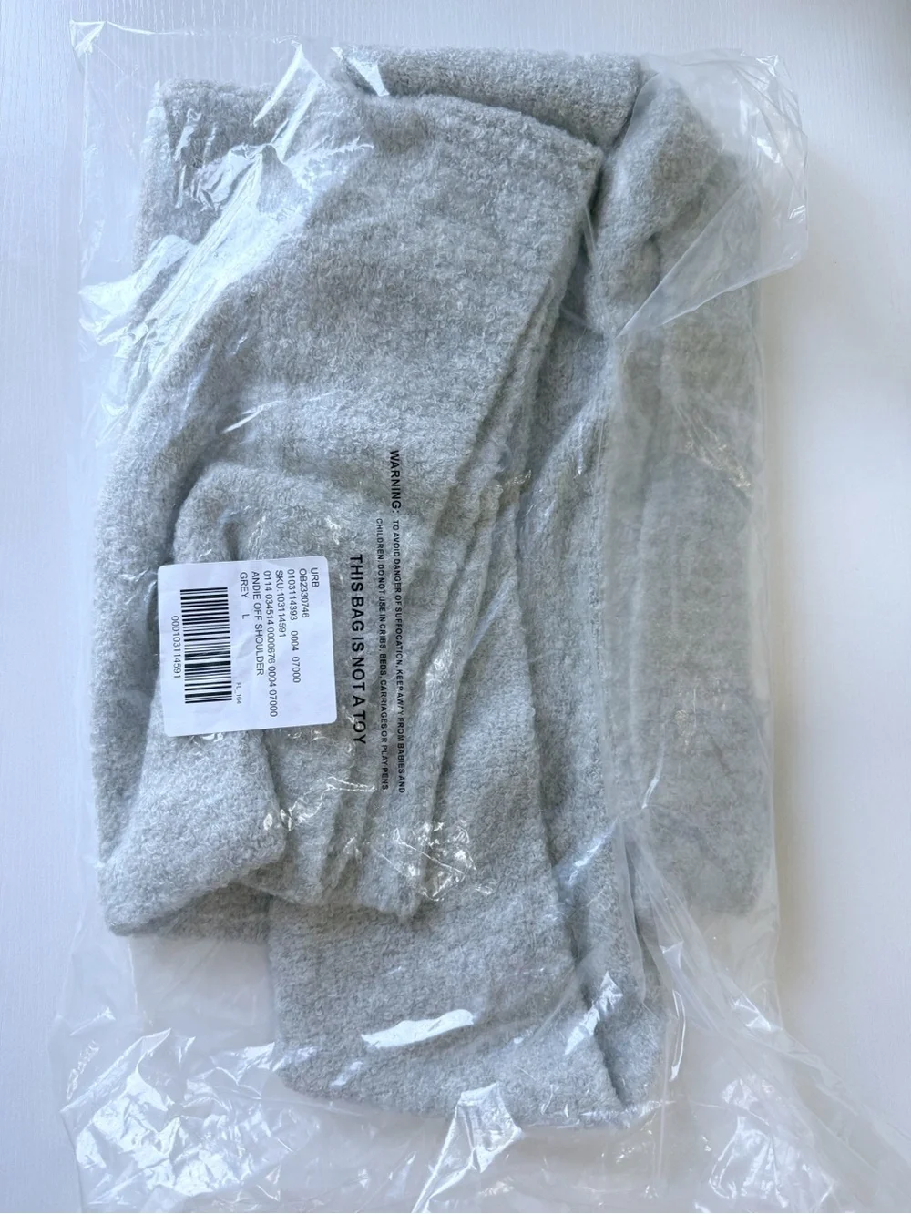 Urban Outfitters | Kimchi Blue Andie Foldover Off-The-Shoulder Sweater Grey Gray